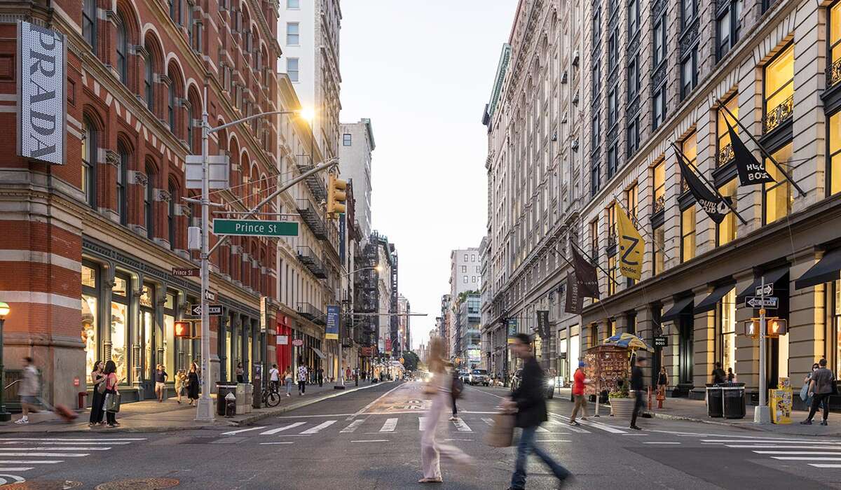Prince Street in New York City: SoHo office buildings ready for lease