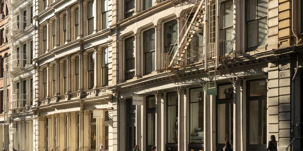Lower Manhattan office building for rent in heart of SoHo at 114 Crosby Street near retail and dining establishments